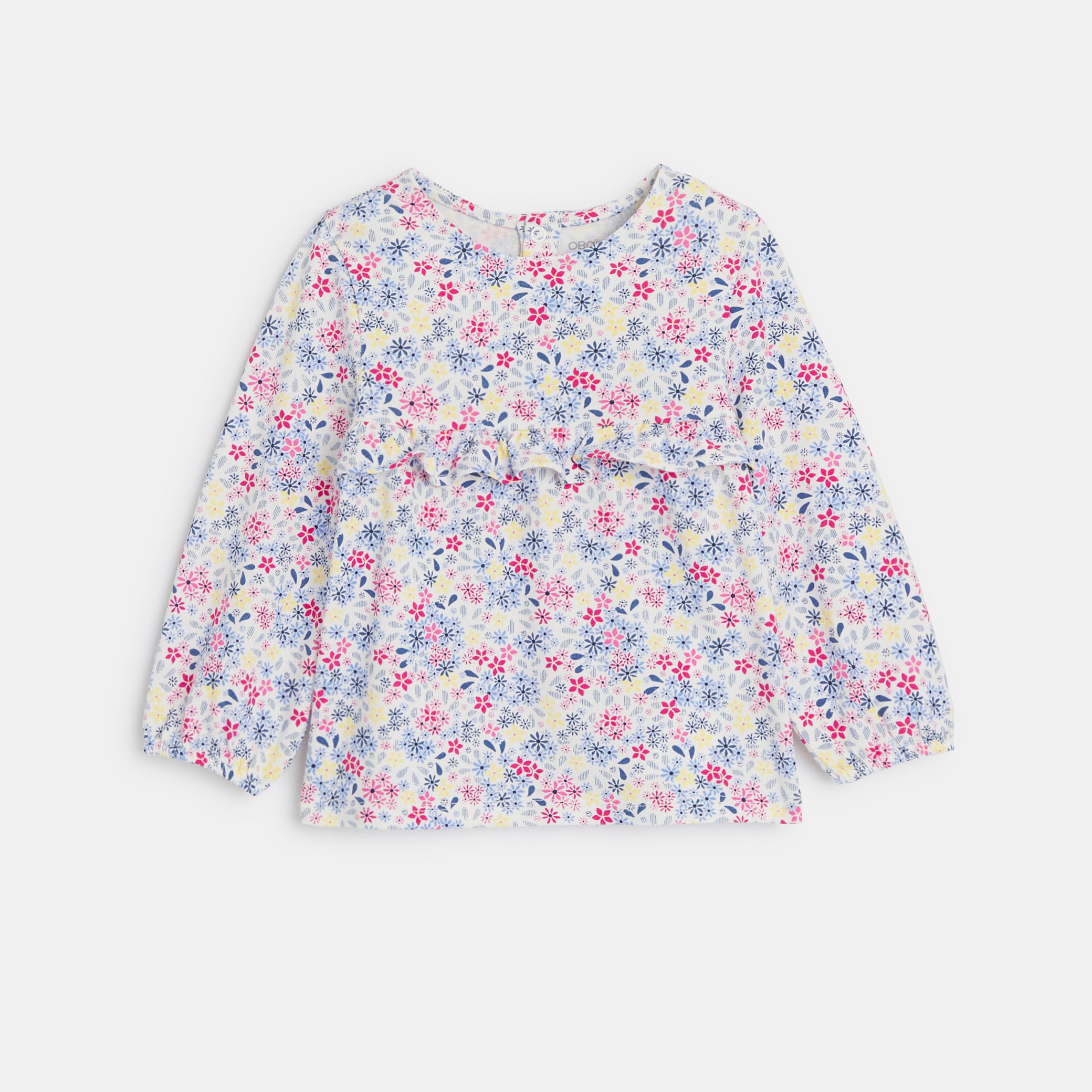 Áo blouse hoa có bèo nhún cho bé gái